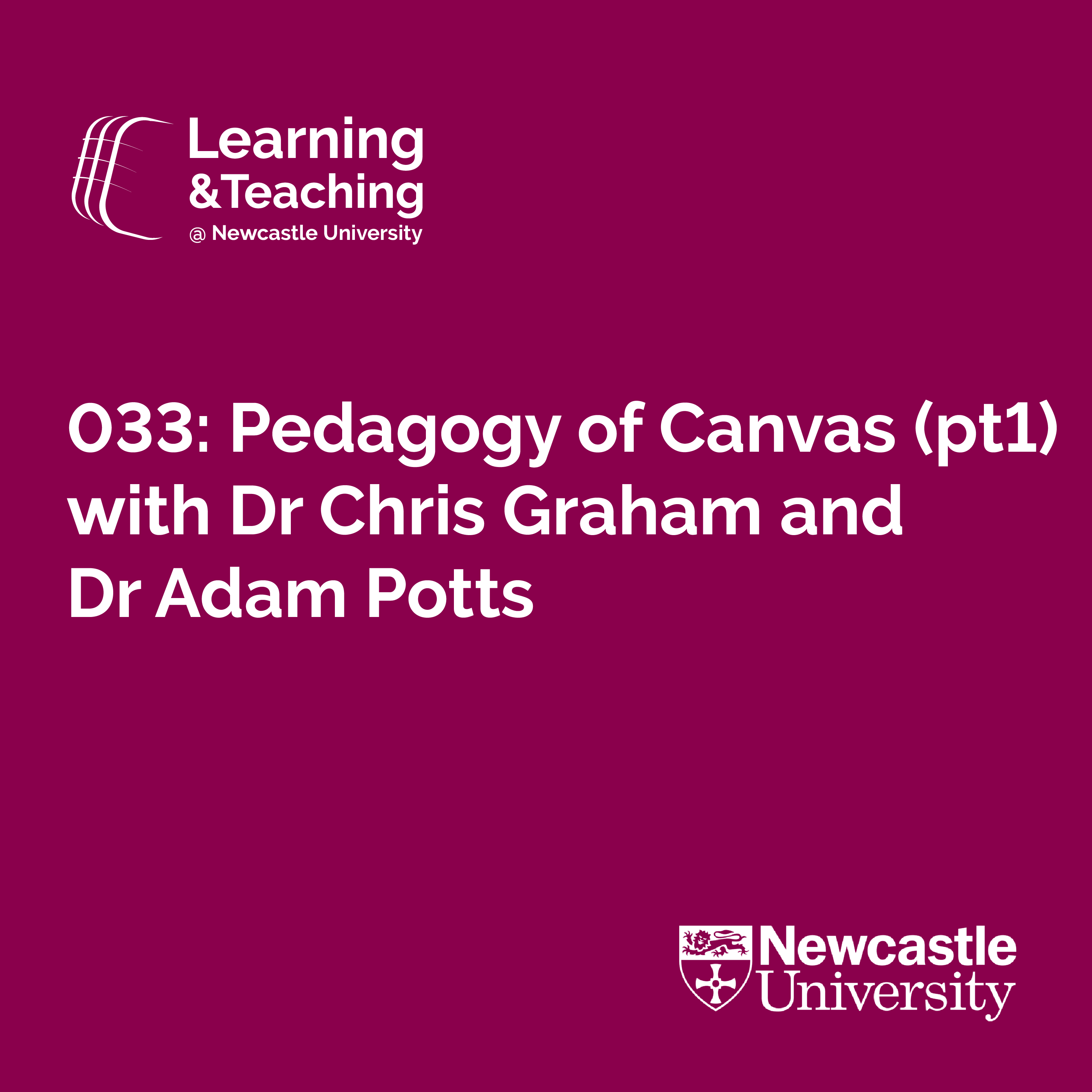 Episode 033 – Pedagogy of Canvas Part One – with Dr Chris Graham and Dr Adam Potts